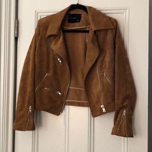 Faux suede tan jacket from Lulu’s
